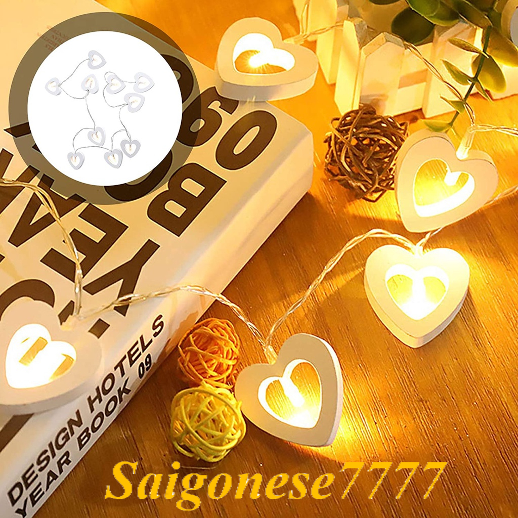 Dây Đèn Led Xài Pin AA/USB Bóng Đèn Trái Tim Trang Trí Tiệc Cưới String Light Decorative Light Valentine
