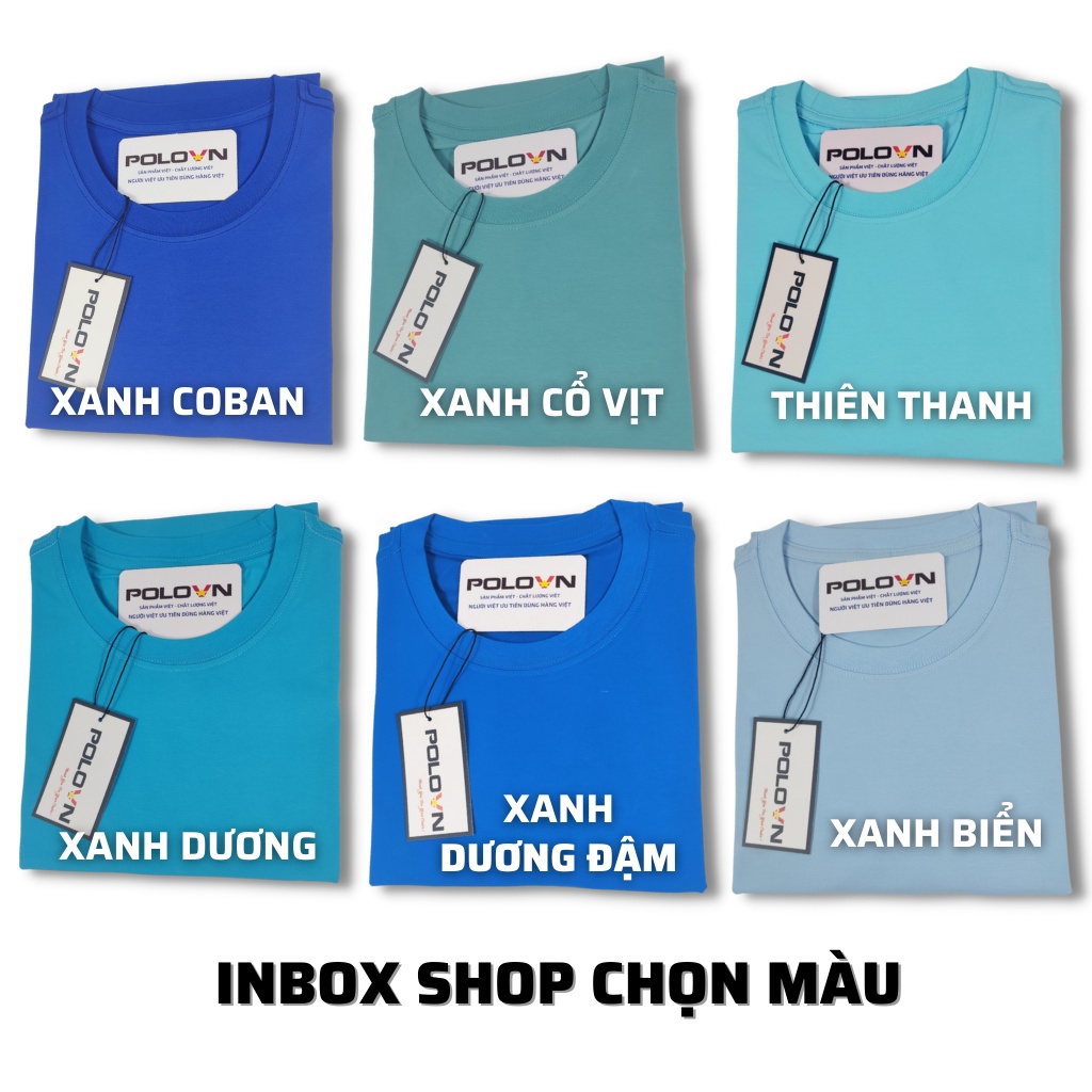 Áo thun nam cổ tròn Cotton Compact Premium POLOVIETNAM - 27 màu , vải mềm mịn dày dặn , form regular fit , không xù lông | BigBuy360 - bigbuy360.vn
