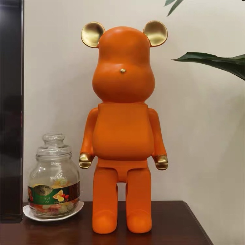 Tượng Gấu BearBrick Cam SG.DECOR Cao 50cm Hottrend Decor độc đáo hàng chuẩn loại 1 trang trí Shop nhà cửa Quà tặng Decor
