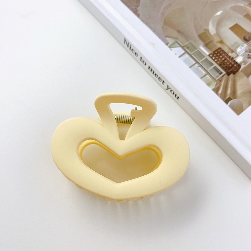 Kẹp tóc càng cua màu trắng sữa bề mặt nhám họa tiết hình học đơn giản ngọt ngào phong cách Hàn Quốc