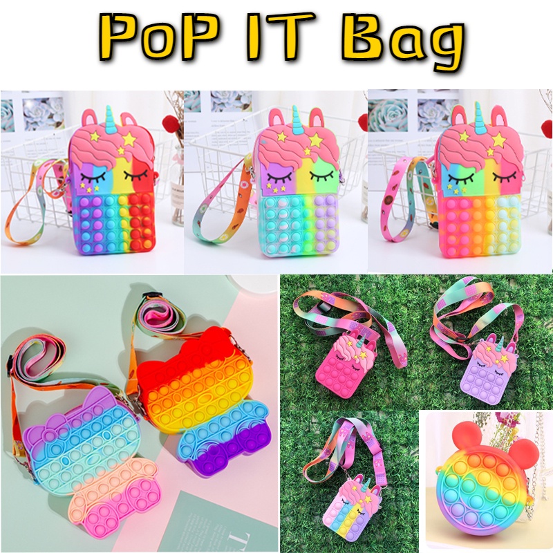 Pop it Fidget Túi kỳ lân / Hello Kitty túi đeo vai lớn, Đa dạng kiểu dáng và màu sắc phong phú, Quà trẻ em