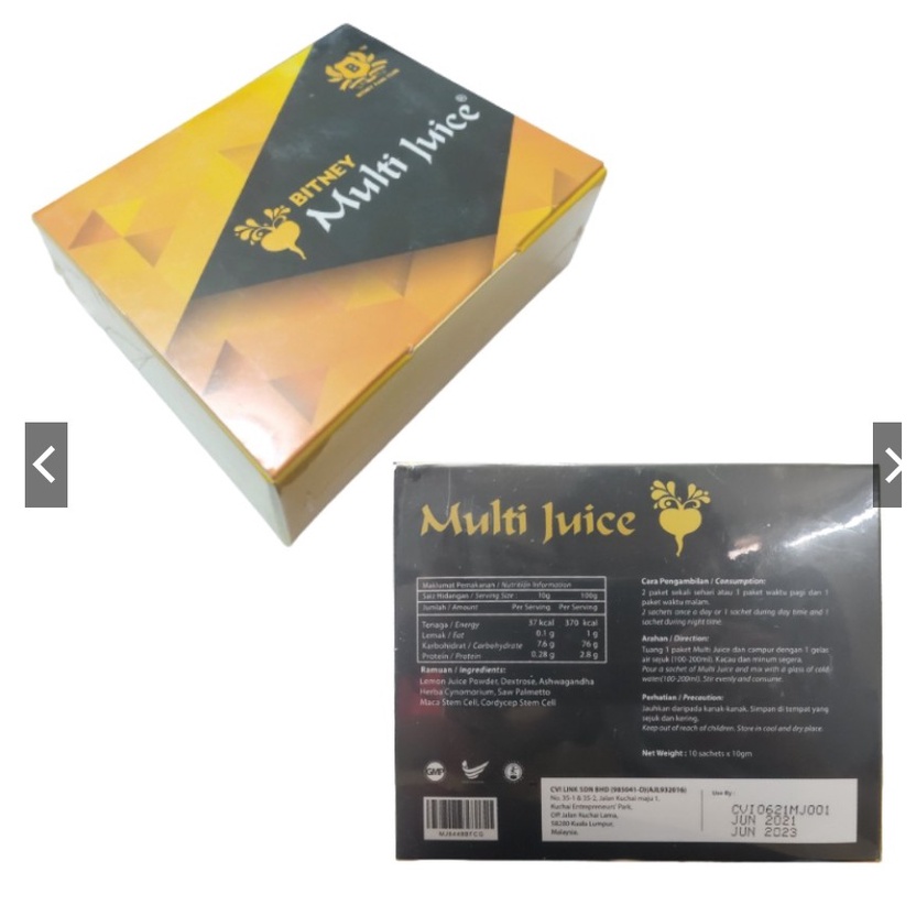 Nước ép Multi Juice giải pháp cho sức khỏe sinh lý nam nữ , tăng sức đề kháng, thông mạch- 10 gói
