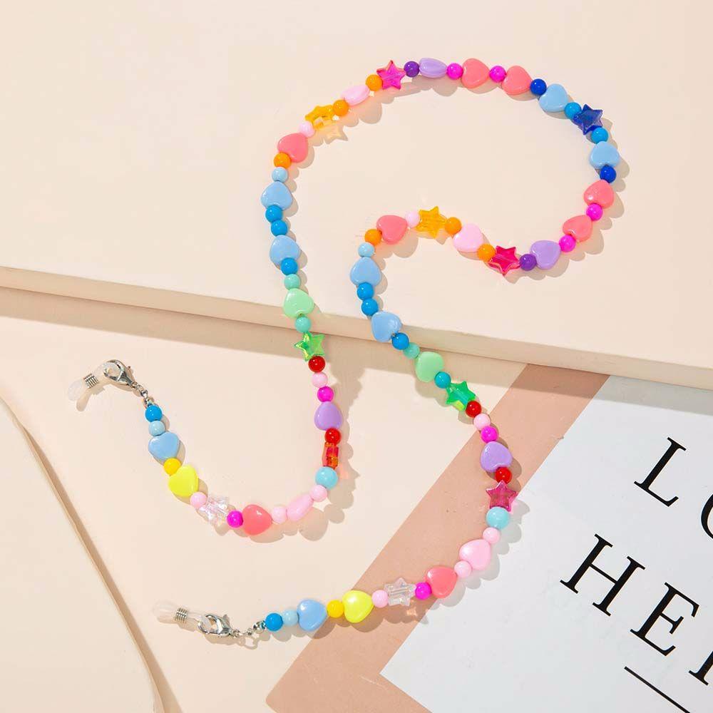 Dây Chuỗi Xích Acrylic Hình Ngôi Sao Năm Cánh Màu Kẹo Lấp Lánh Trang Trí Mắt Kính Thời Trang