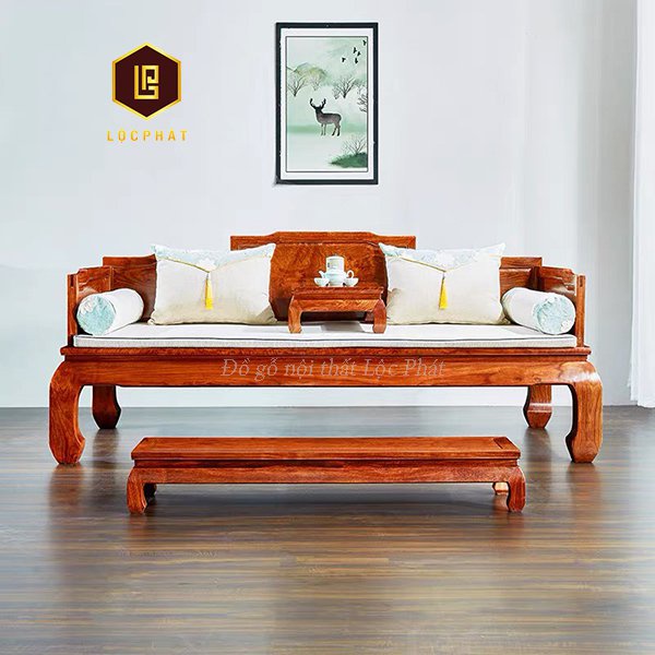 Bộ giường uống trà La Hán bằng gỗ Lộc Phát - GLH001