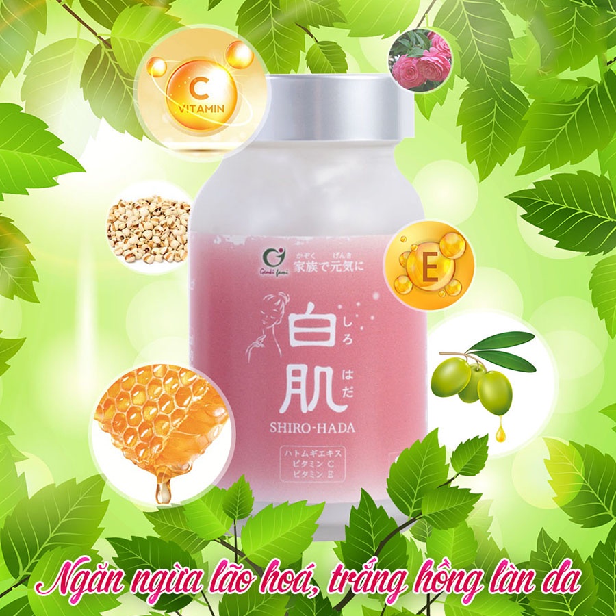 Shirohada viên uống trắng da mờ sạm nám từ thiên nhiên Genki Fami Nhật Bản [Chính hãng] - KONNI39