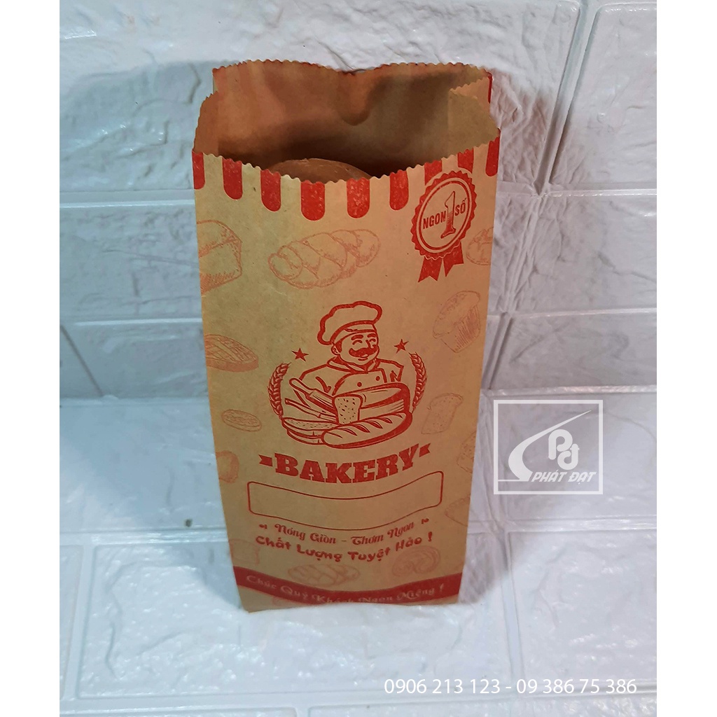 Túi Giấy Bánh Mì  in sẵn 100 Cái