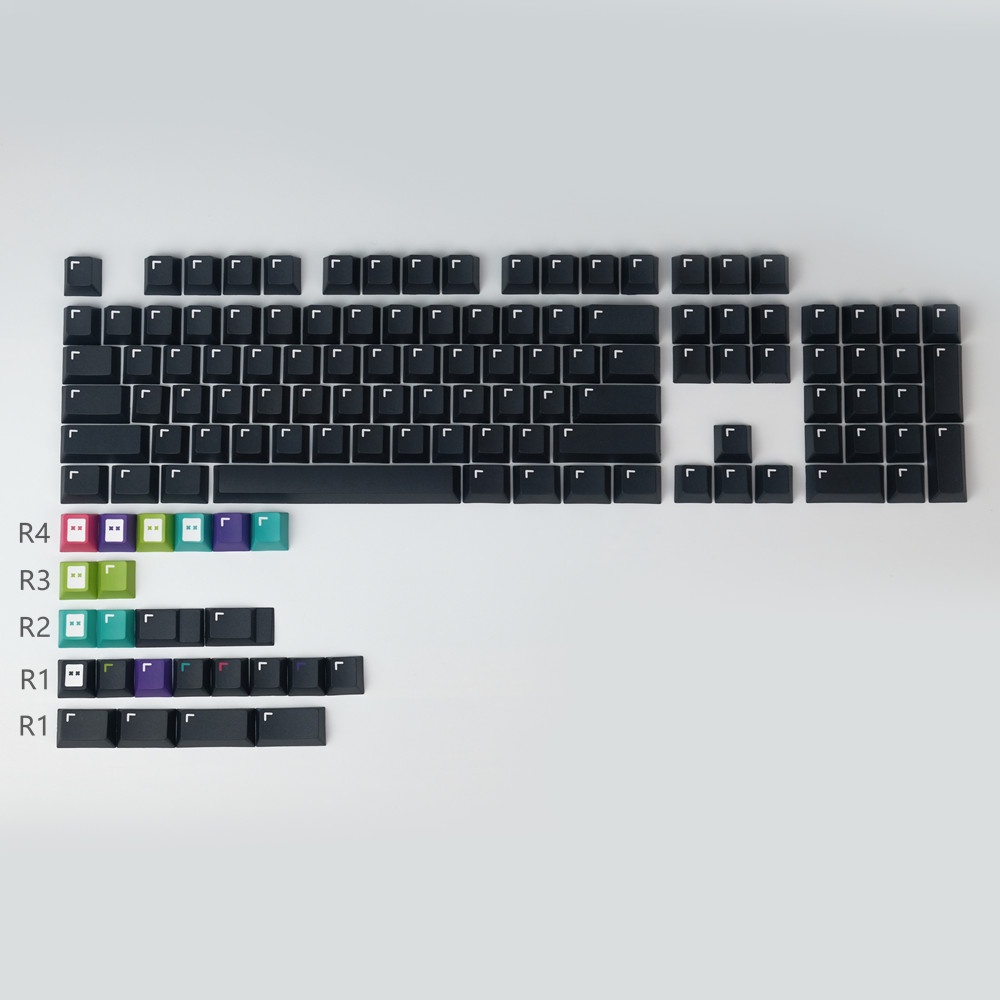 Keycaps từ pixel GMK màu đen, 128 phím Keycaps Cherry Profile DYE-SUB Cá nhân hóa GMK Keycaps cho bàn phím cơ