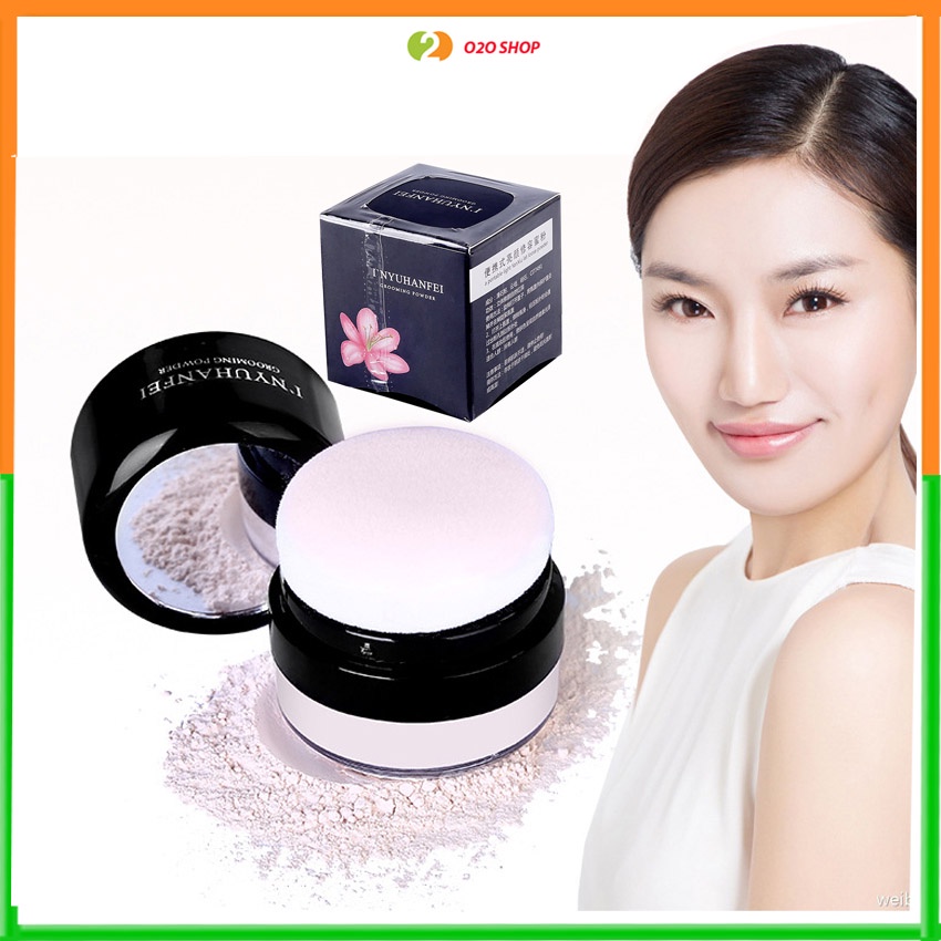 Hộp phấn phủ INYUHANFE trang điểm tự nhiên tích hợp bông phấn hình nấm tiện dụng