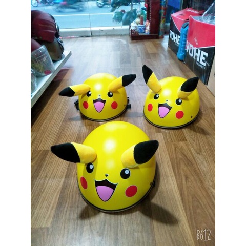 [phát minh] [chuyên sỉ đồ phượt] Nón bảo hiểm nửa đầu tem doremon và pikachu + tai