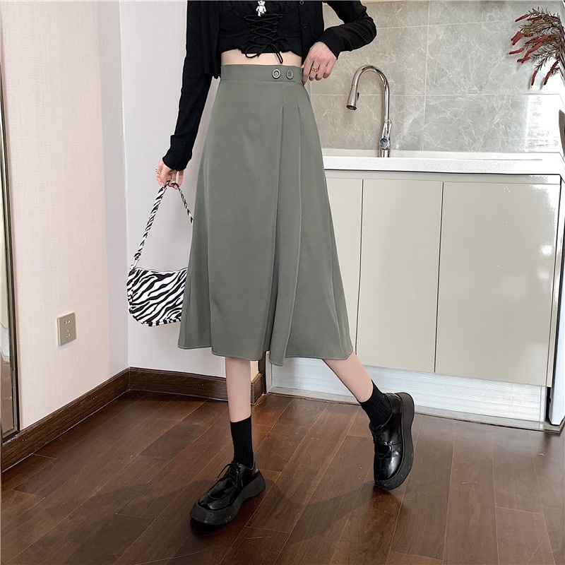 Chân váy SUXI dáng chữ A lưng cao đơn giản thời trang xuân hè dành cho nữ