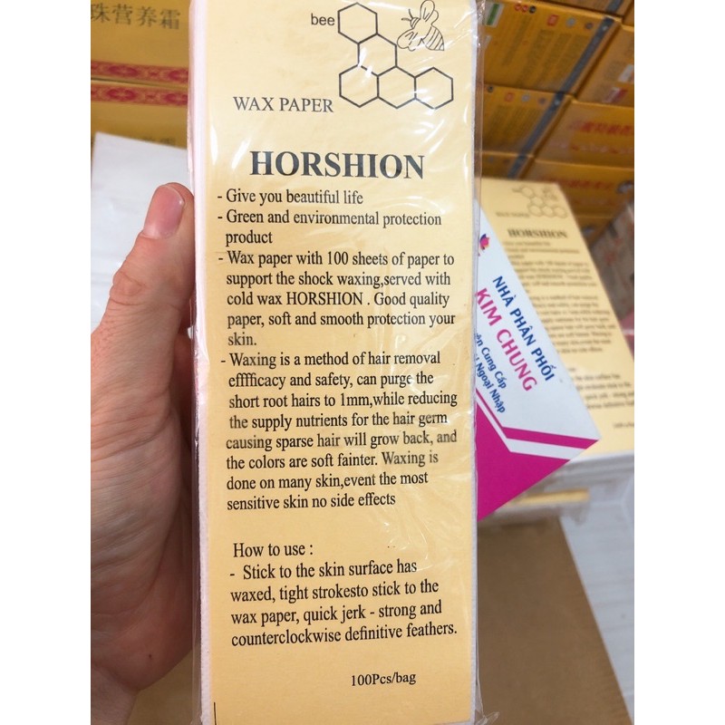 Wax ong Horshion 750ml, giấy wax 100 tờ