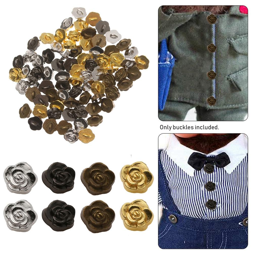 BEBETTERM 20 Khuy Áo Hình Hoa Hồng 5mm Cho Búp Bê