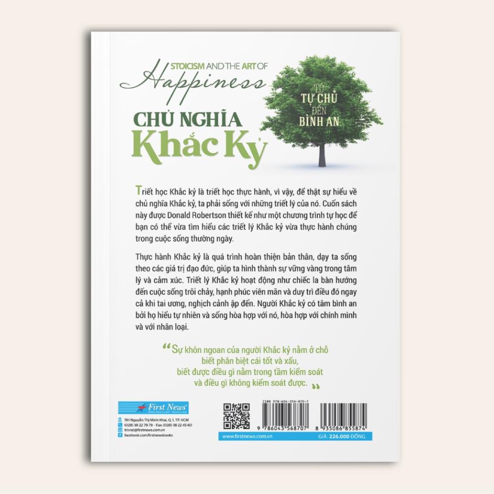 Sách - Chủ Nghĩa Khắc Kỷ - Từ Tự Chủ Đến Bình An - First News