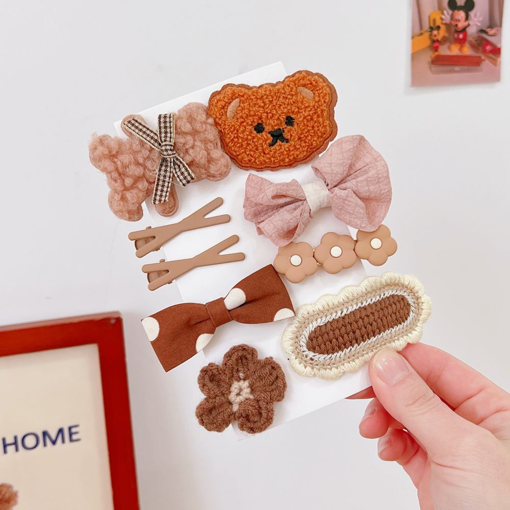 Set kẹp tóc BB hình gấu bông dễ thương dành cho bé gái