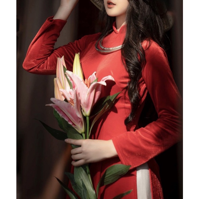 Áo dài đỏ  - Sản phẩm chọn L.i.v.e