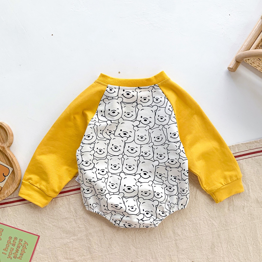 Bộ Áo Liền Quần Tay Dài In Hoạt Hình Thời Trang Mùa Thu Cho Bé Sơ Sinh