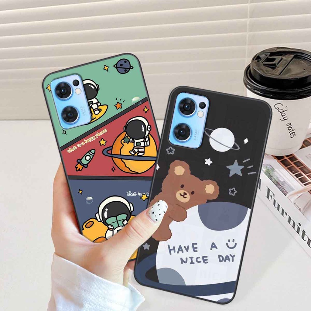 Ốp Oppo Reno7 / Reno7 Z 5G / Reno 7 in hình vũ trụ, phi hành gia bầu trời cute dễ thương