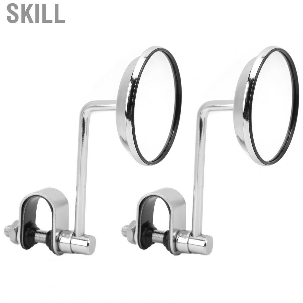 Skill Motorcycle Rearview Mirror 360° Rotation Adjustable Handlebar Bracket for Retro Motorbikes