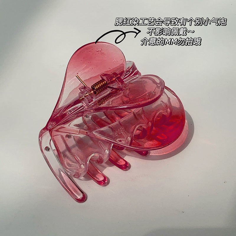 Kẹp tóc hình trái tim màu hồng thời trang phong cách Hàn Quốc