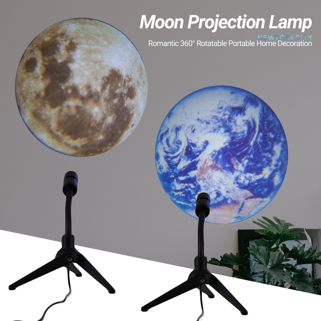 Đèn Chiếu Hình Trái Đất Xoay 360 Độ Lãng Mạn Trang Trí Nhà Cửa