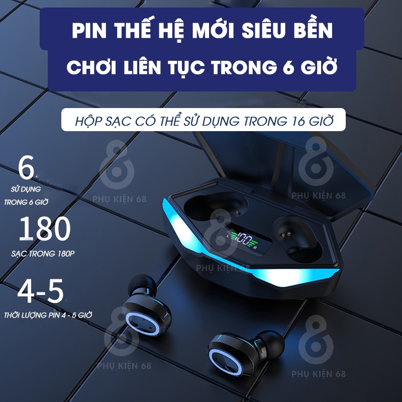 Tai nghe bluetooth gaming M22 âm bass mạnh mẽ, có mic, độ trễ cực thấp