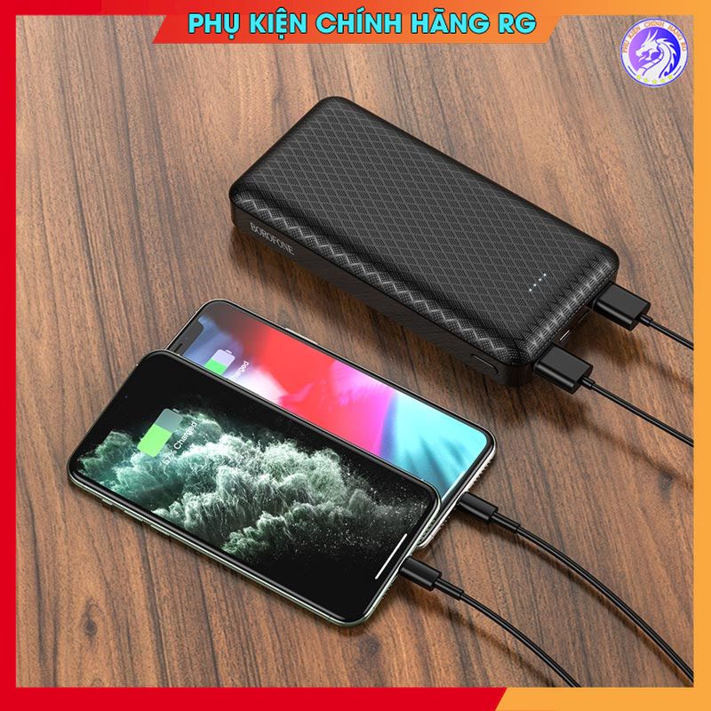 Sạc pin dự phòng giá rẻ Borofone BJ3 chính hãng dung lượng 10000 mah sạc dự phòng iphone sạc nhanh 2A bảo hành 1 năm