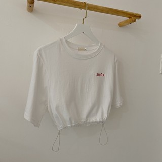 [Ảnh thật tự chụp] Áo croptop rút dây thun Smor