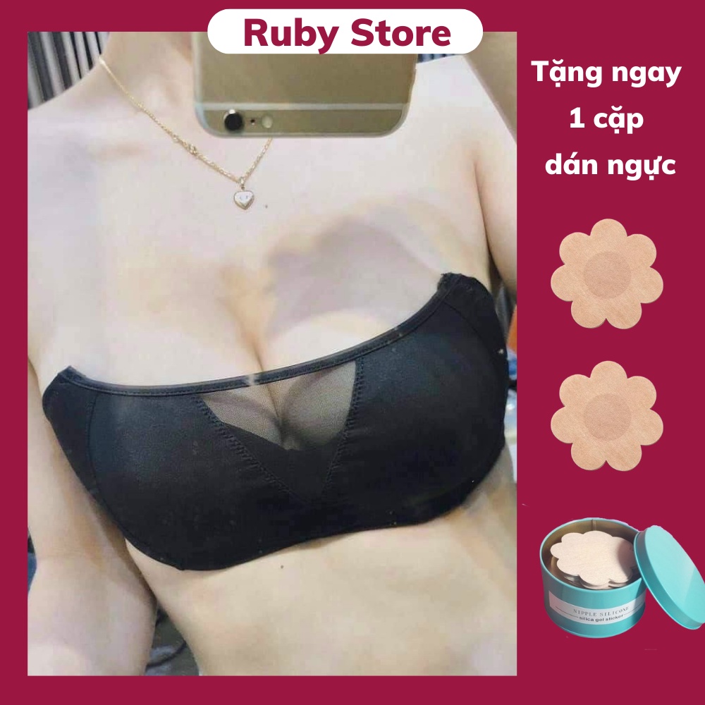 Áo Cup Ngực Không Dây Áo Lót Nữ Chống Tụt Quây Lưới Mút Mỏng Gọng Dẻo- Mã 8577