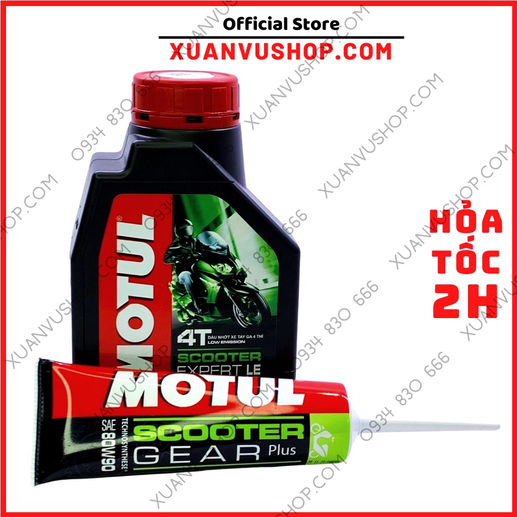 Nhớt xe tay ga Motul Scooter 10W40 LE 800 ml Gear Oil 80W90 120ml nhớt hộp số Vario Vision Nouvo SH Lead XUANVUSHOP
