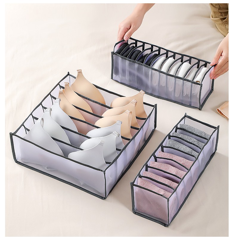 HOMEPLUS 3PCS Underwear Bra Organizer Storage Box Drawer Closet Organizers Boxes for Underwear Socks Bra