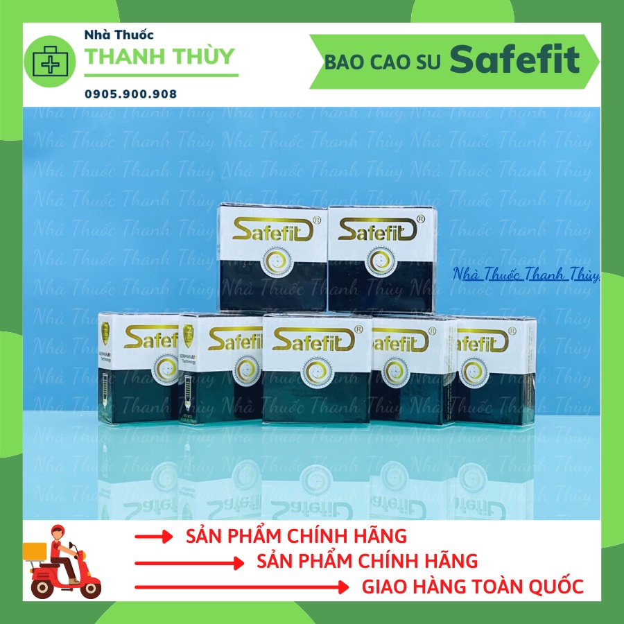 🅼🆄🅰 3 🆃🅰🅽🅶 1 Bao Cao Su Gân Gai Kéo Dài Thời Gian SafeFit 4in1 Hộp 3 Cái