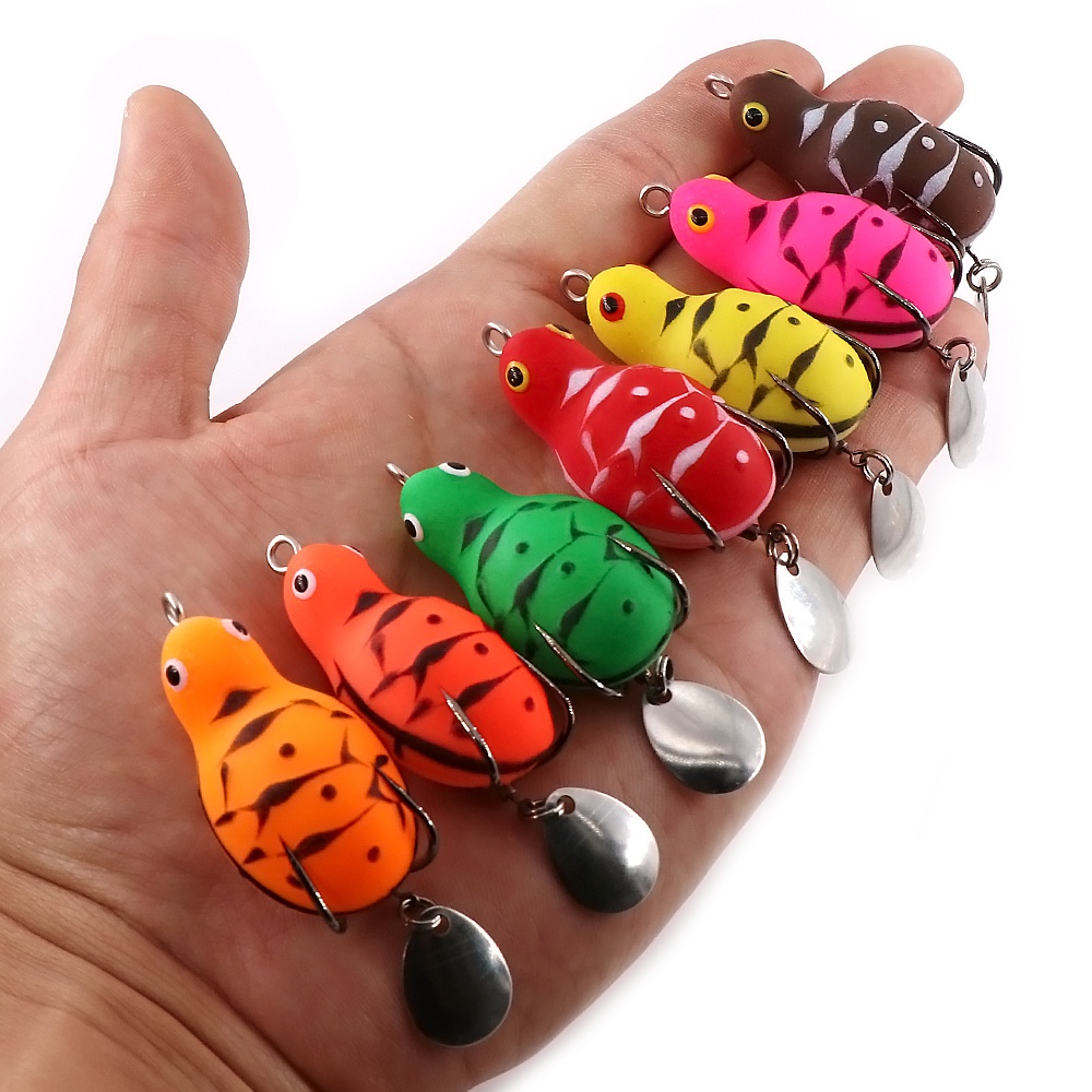 Mồi Câu Cá Giả Hình Ếch Đầu Ếch 4.5cm 7g Có Móc Đôi