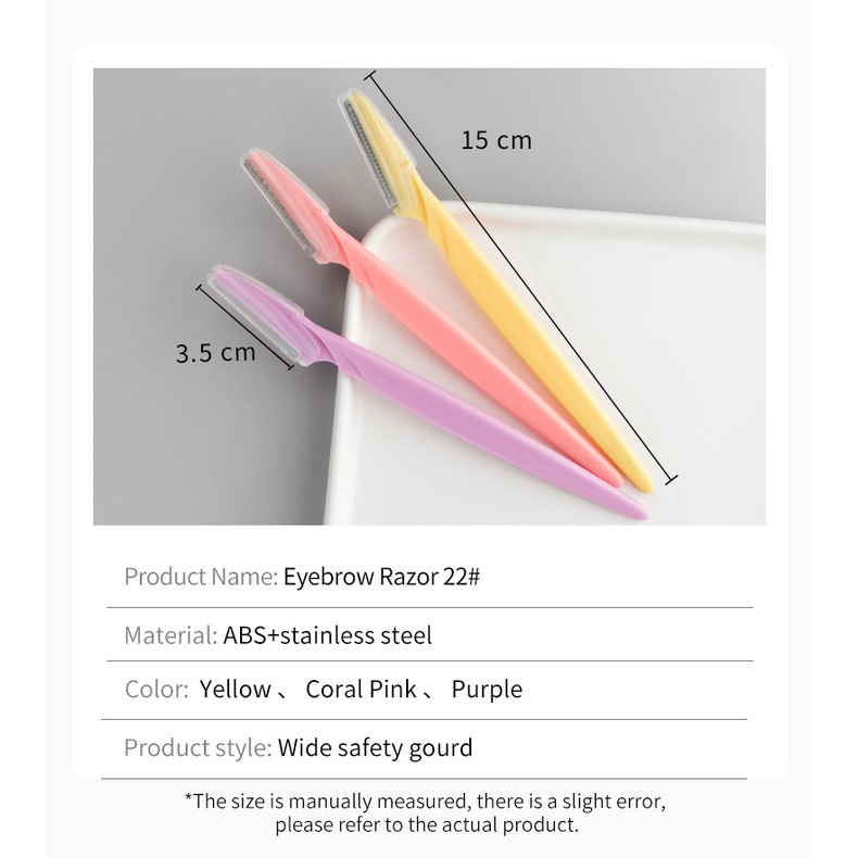 [Hàng mới về] Set 3 dao tỉa lông mày bằng thép không gỉ an toàn tiện dụng