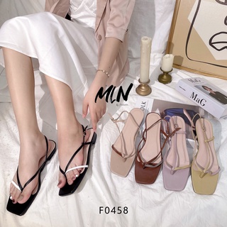 GIÀY SANDAL NỮ ĐẾ 2P QUAI MÃNH KẸP CHỮ V PHỐI DÂY NGANG MÀU F0458