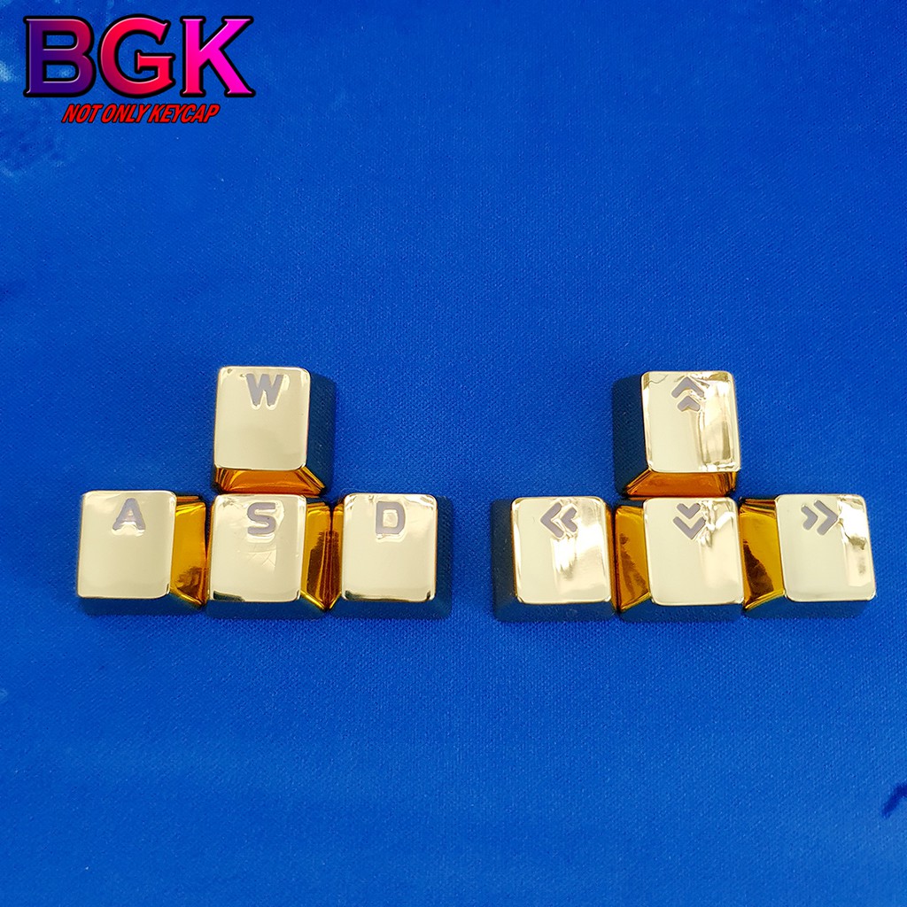 Bộ Keycap Kim Loại 8 Nút Màu Vàng Ánh Kim Cực Đẹp ( Xuyên LED, Hợp Kim )