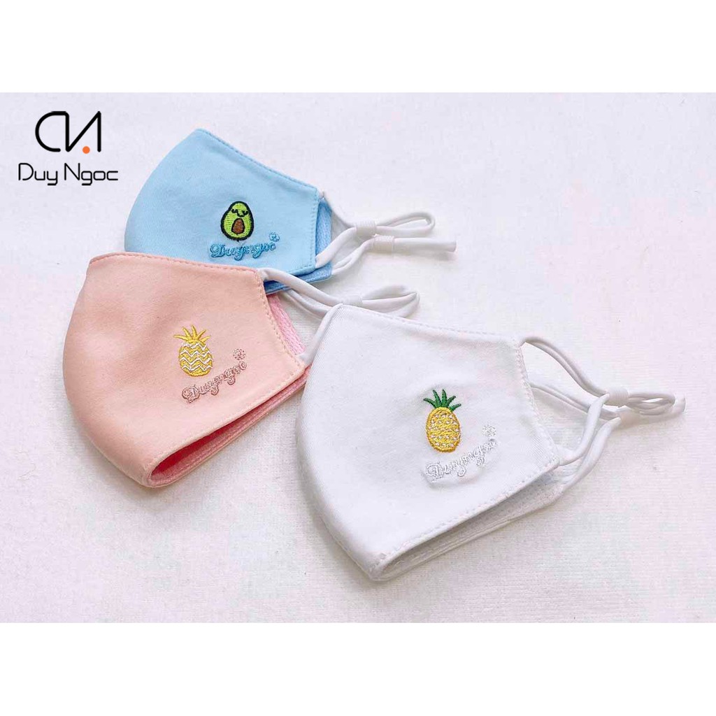 Combo 3 Khẩu trang Trẻ em Summer Duy Ngọc Cao Cấp, thêu hình đáng yêu, cho bé từ 1 đến 3 tuổi, dây đeo êm ái (1281-1304) | BigBuy360 - bigbuy360.vn