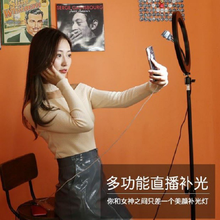 Đèn Livestream Size 26cm 3 Chế Độ Sáng , Đèn Makeup - Đèn Chụp Ảnh 26cm - Kèm Chân Đèn Cao - Bảo Hành 6 Tháng