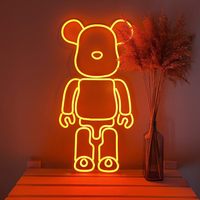 Đèn led Neon trang trí hình Bearbrick | Đèn neon trang trí phòng ngủ, treo tường