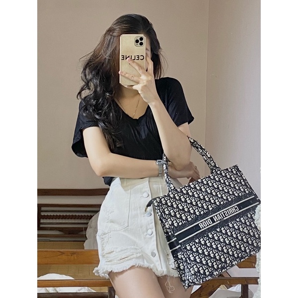 Set quần giả cv trắng áo cổ tym