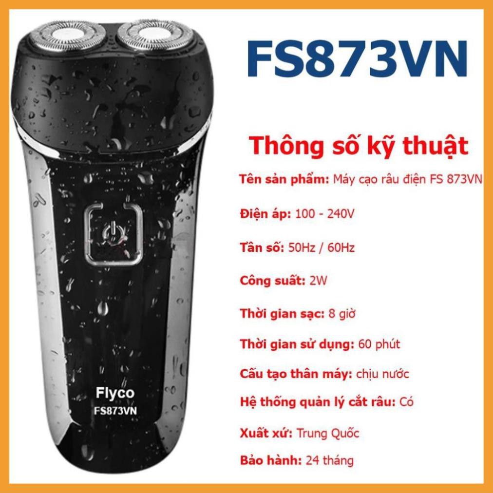 ☢️MẠI DÔ☢️ Máy cạo râu điện 2 lưỡi Flyco FS873 CHỐNG NƯỚC TUYỆT ĐỐI, XỬ LÝ NHANH GỌN và AN TOÀN