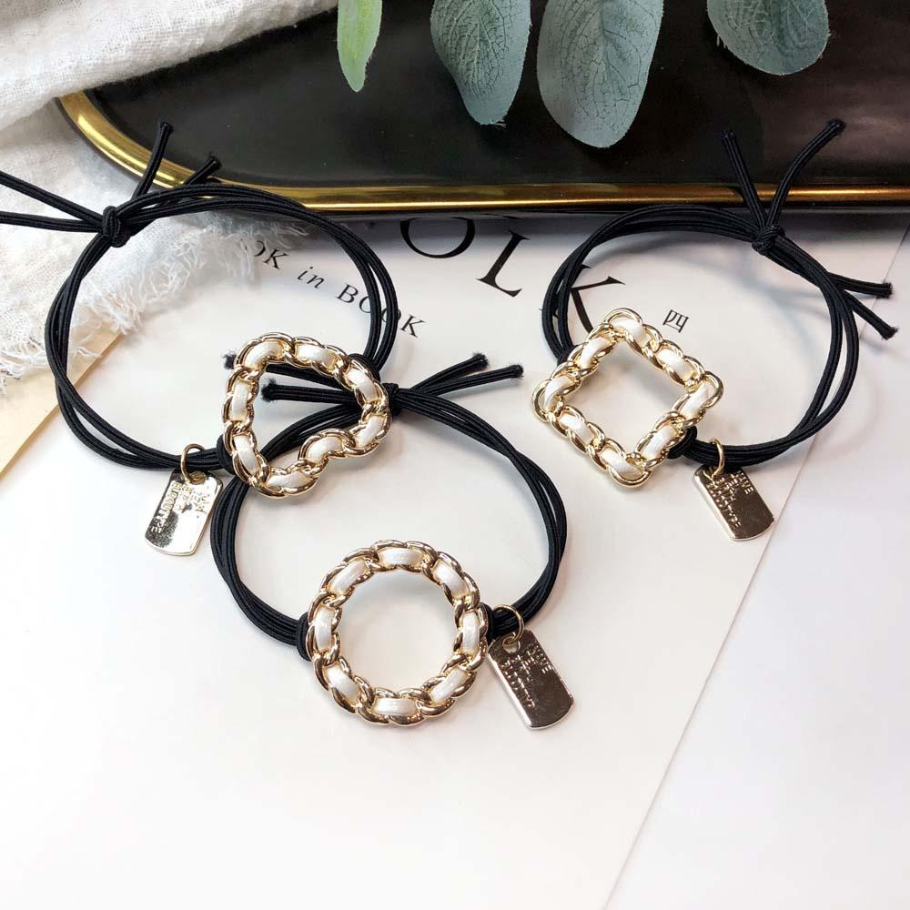 Dây Cột Tóc Họa Tiết Hình Học Đơn Giản Cho Nữ