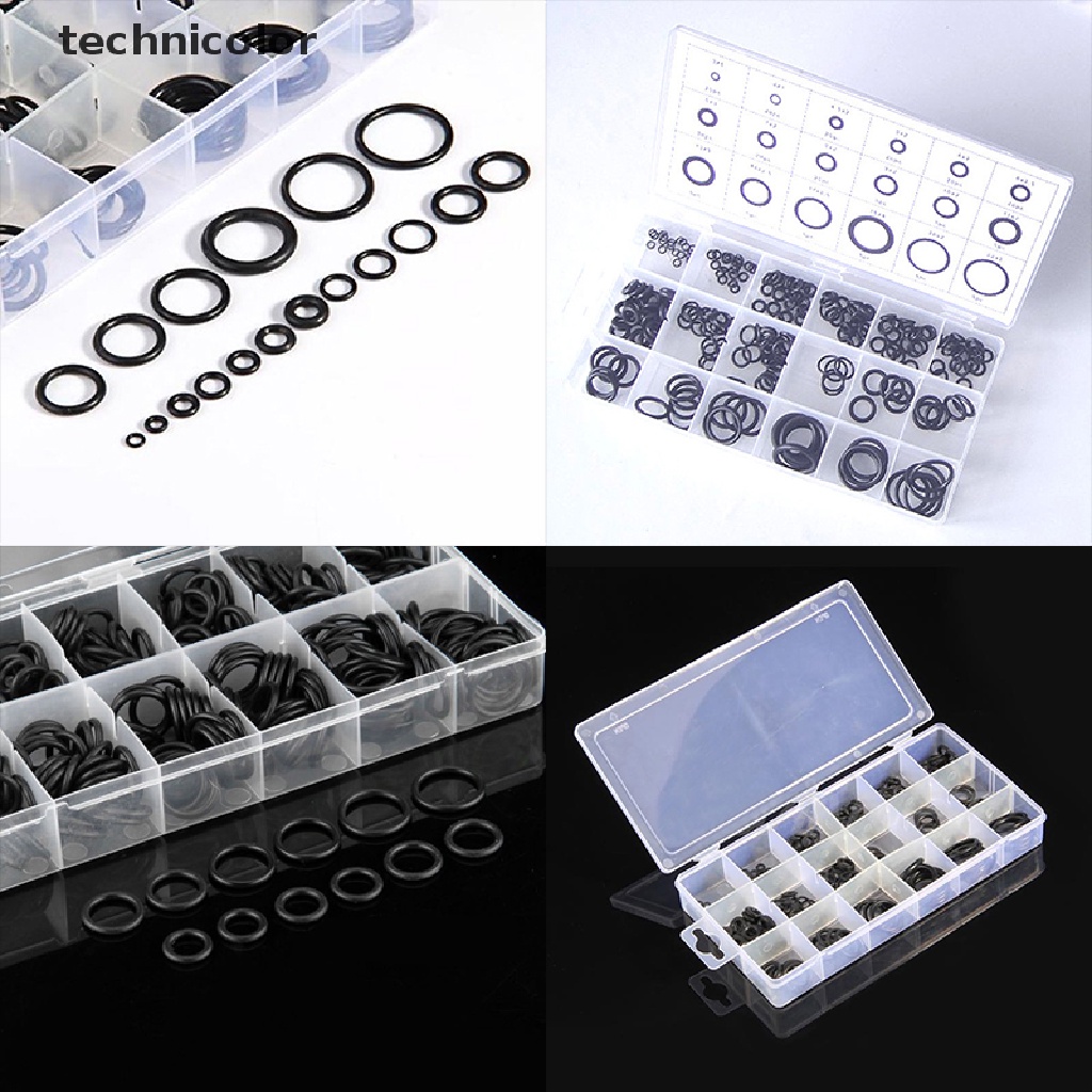 Set 225 Vòng Đệm Cao Su Hình Chữ O Màu Đen Cho Xe Hơi