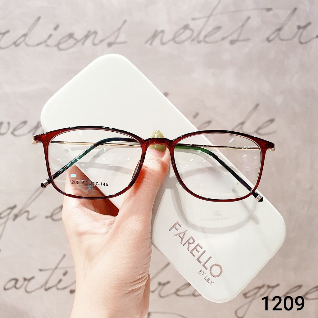 Gọng kính cận nữ Lilyeyewear mắt vuông bo tròn càng kính kim loại thanh mảnh nhẹ nhàng 1209 | BigBuy360 - bigbuy360.vn
