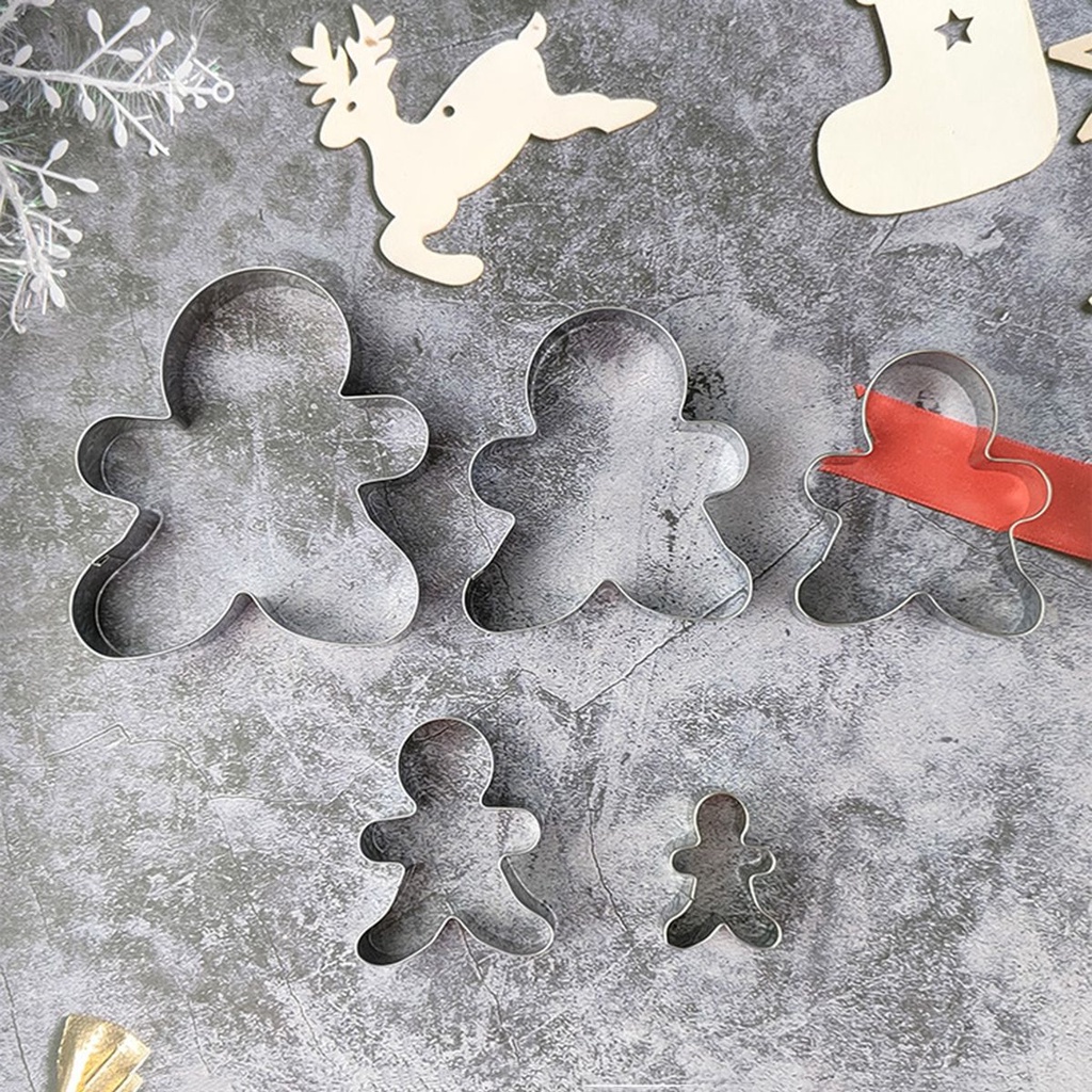 Set 5 khuôn làm bánh quy hình ông già Noel/người tuyết/ông già noel DIY VANES1