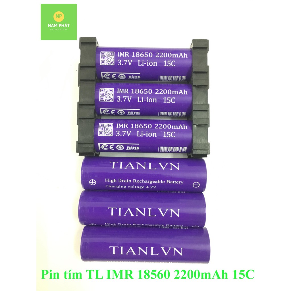 [NPS] Pin tím TL IMR 18650 dung lượng 2200mah, xả cao 15c