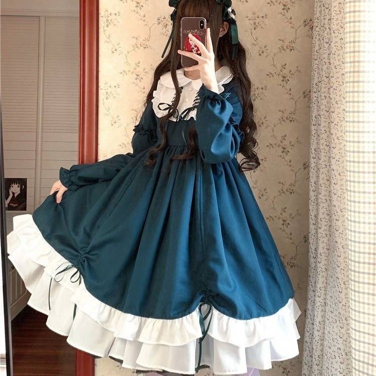 ❉♦▼Đầm Lolita Tay Dài Chất Liệu Mềm Mại Thời Trang Xuân Hè Dành Cho Nữ