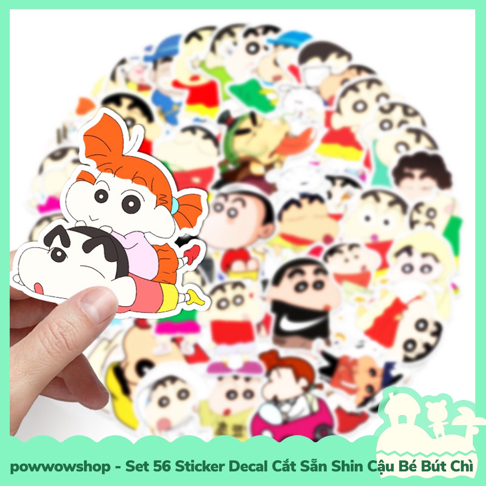 [Sẵn VN - Hỏa Tốc] Set 51 Sticker Mini Decal Dán Trang Trí Vật Dụng Mẫu Anime Manga Funny Lovely Shin Cậu Bé Bút Chì