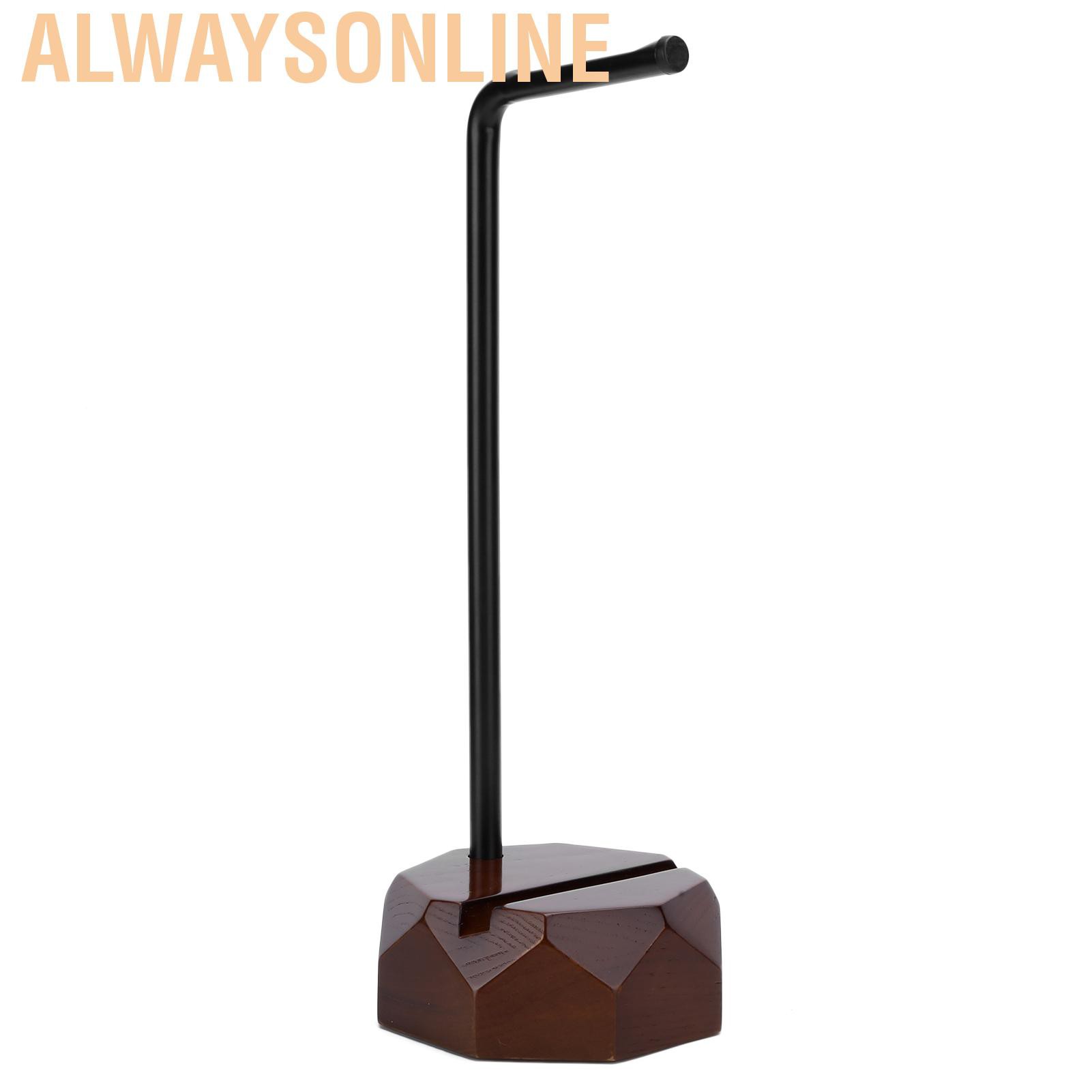 Alwaysonline Wooden Headphone Holder Earphone Headset Stand Hanger Frame Computer Desk Equipment