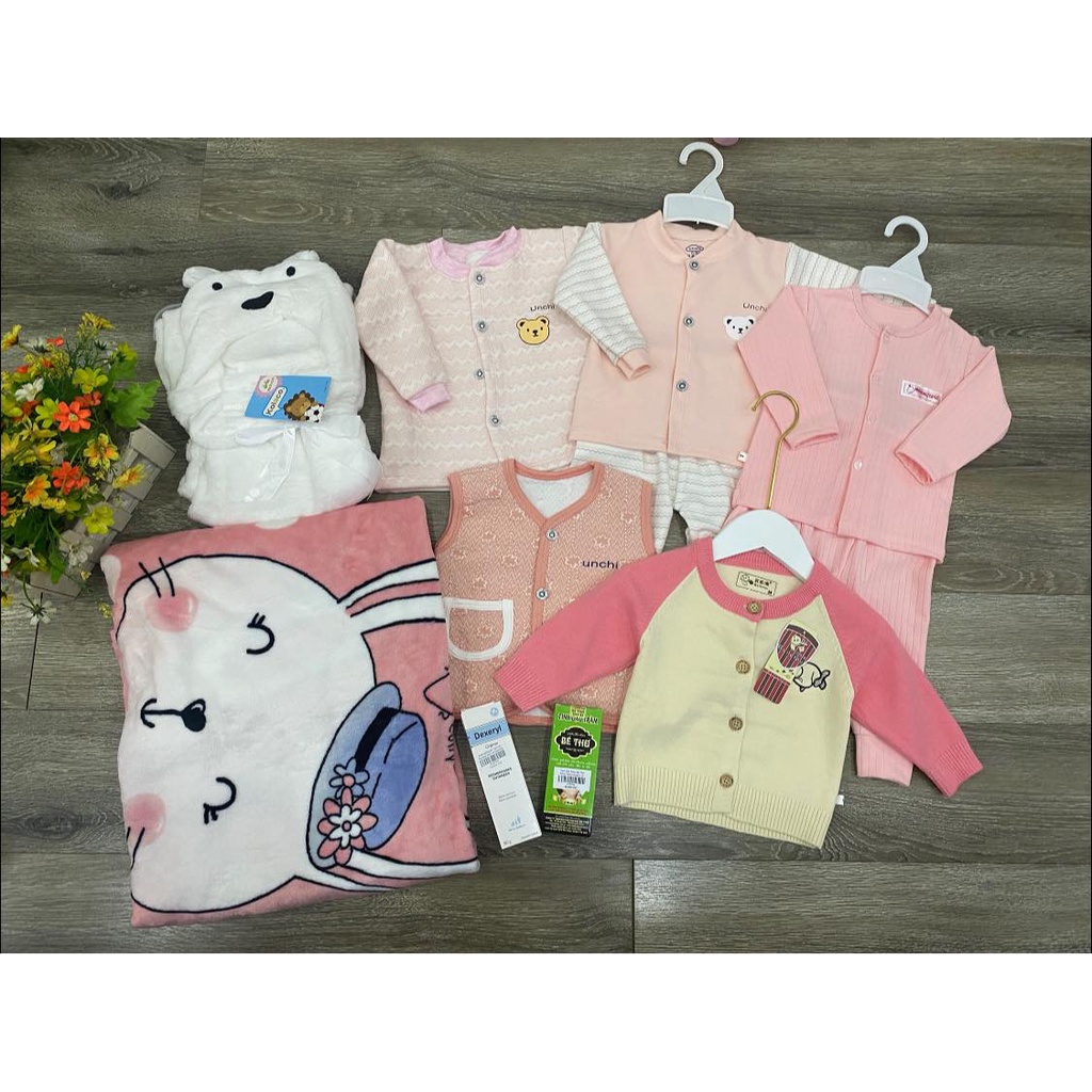 Set combo quà tặng quần áo phụ kiện thu đông cho bé sơ sinh, set quà tặng cho bé sơ sinh 720