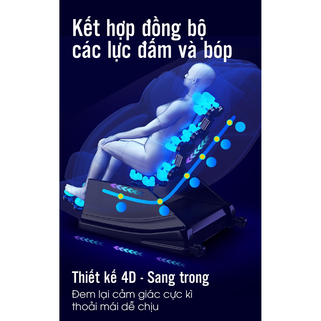 [BẢO HÀNH 10 NĂM - CÔNG NGHỆ NHẬT] - Ghế massage toàn thân 2d hiện đại, âm thanh vòm, thiết kế sang trọng.